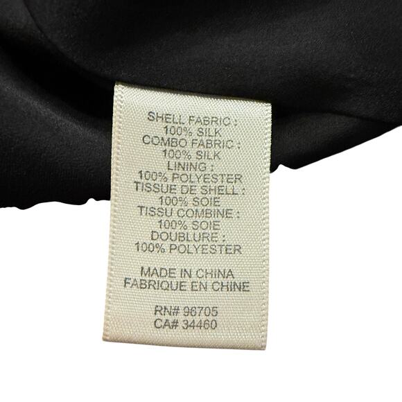 Rebecca Taylor Black Watercolor Print Silk Sleeveless Dress 4 - Picture 7 of 7